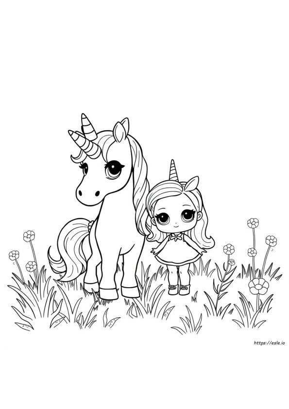 Unicorn Lol Doll Coloring Page
