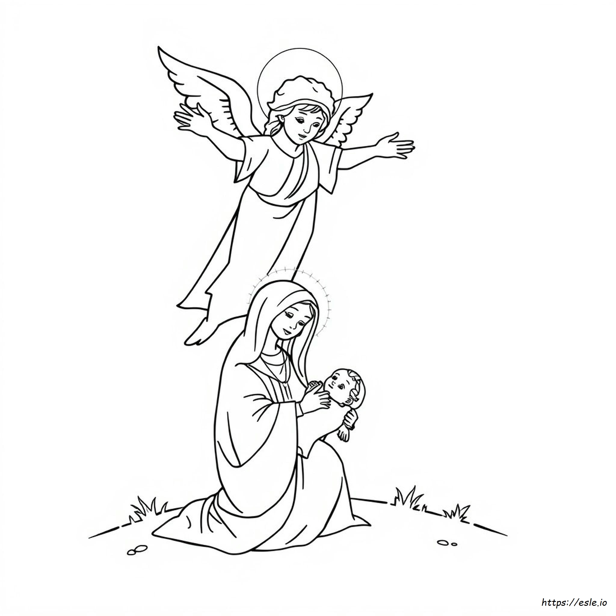 Angel Visits Mary Coloring Page