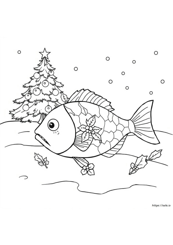 Christmas Fish Coloring Pages