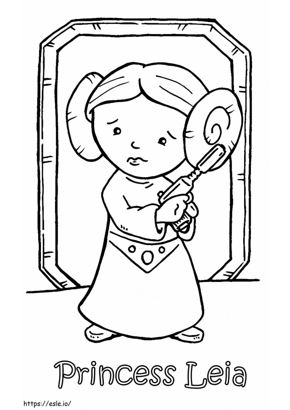 Coloriage Petite princesse Leia à imprimer dessin