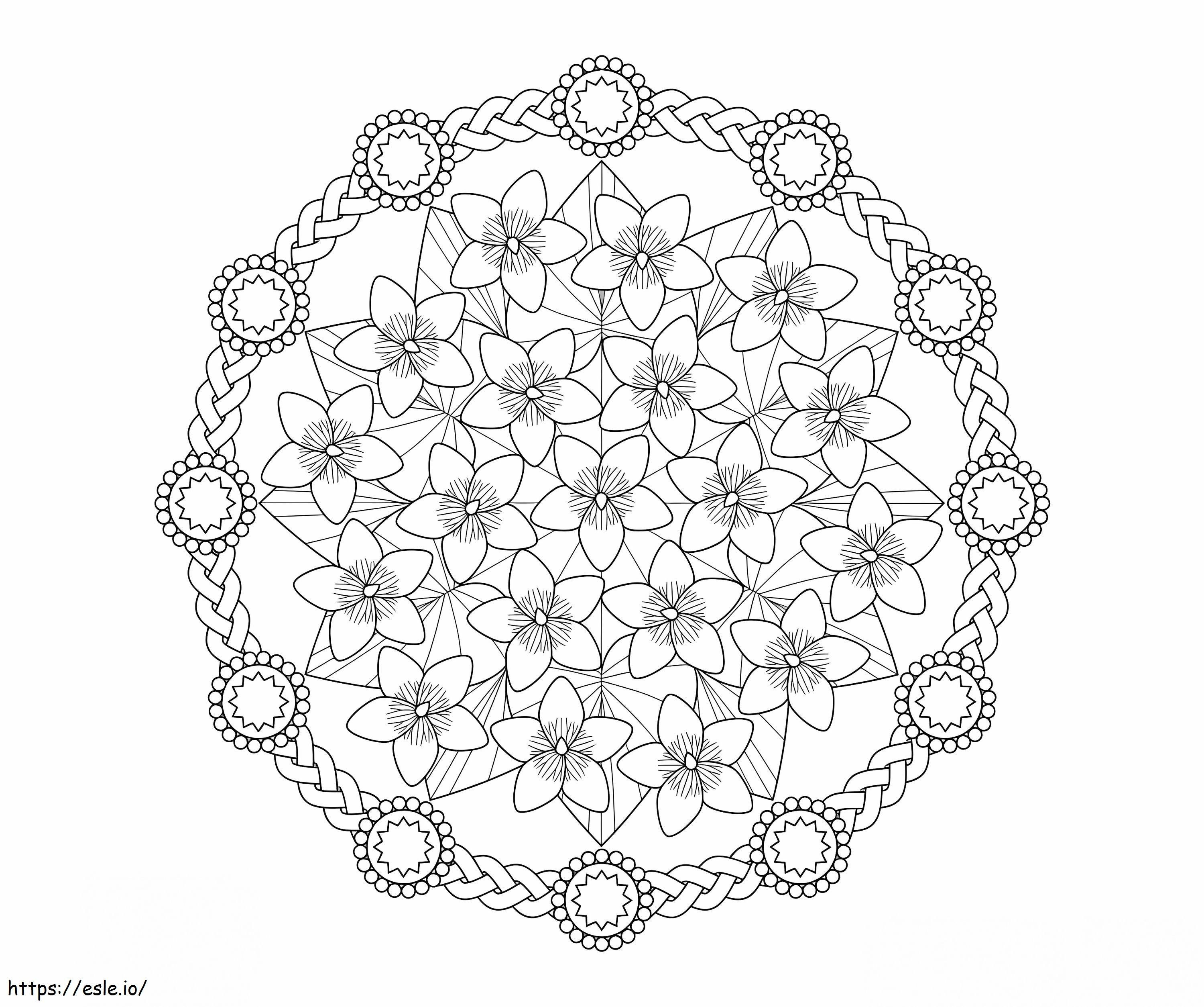 Coloriage Mandala de printemps 2 à imprimer dessin