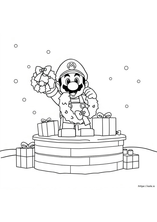 Mario Coloring Merry Christmas Christmas Lego Coloring Pages