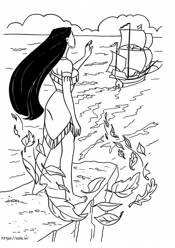 Pocahontas și barca de colorat