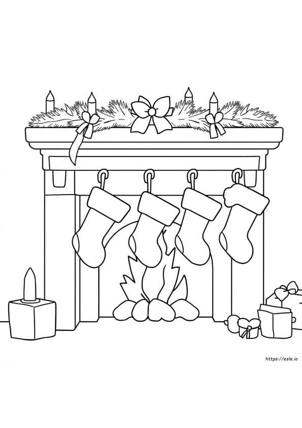 Christmas Stocking Colouring In