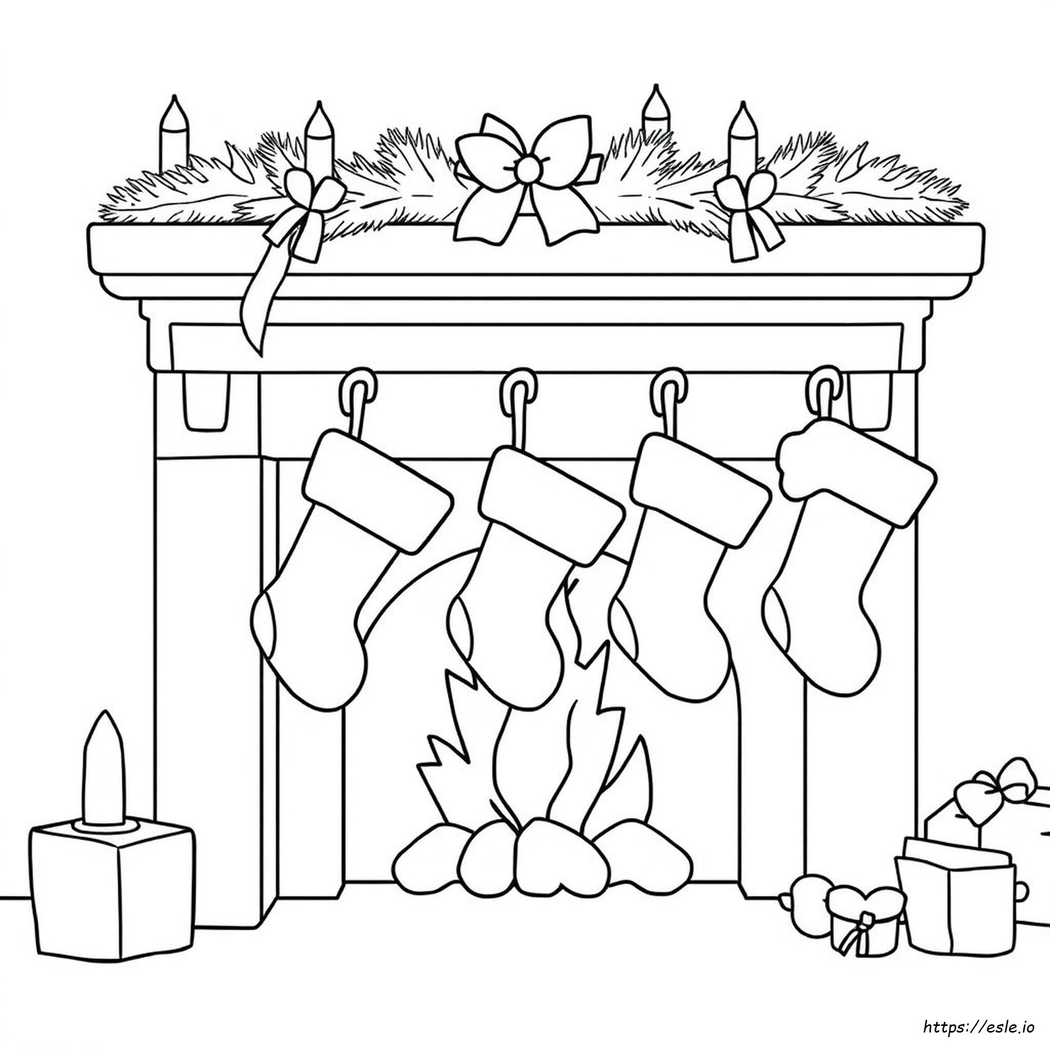 Calcetín De Navidad Para Colorear