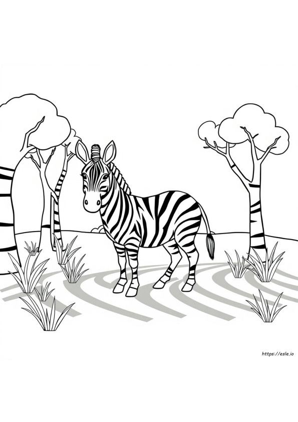 Gambar Mewarnai Garis Zebra