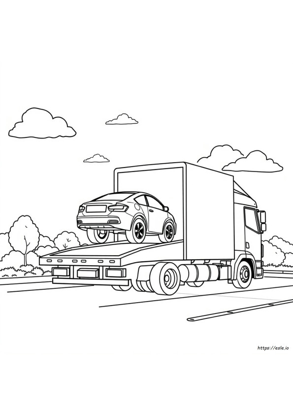 Car Transport Truck Coloring Pages