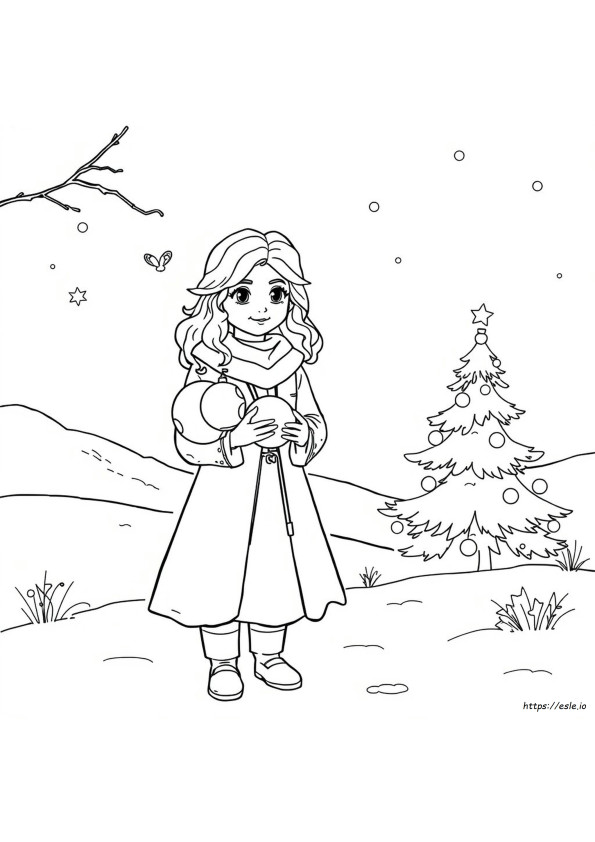 Yule Ball Hermione Granger Coloring Pages