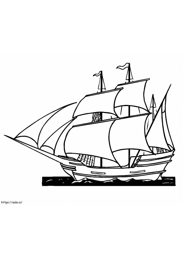 Coloriage Le Mayflower 1 à imprimer dessin