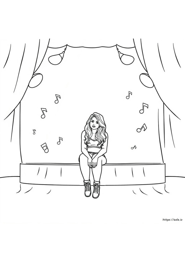 Selena Gomez Coloring Page