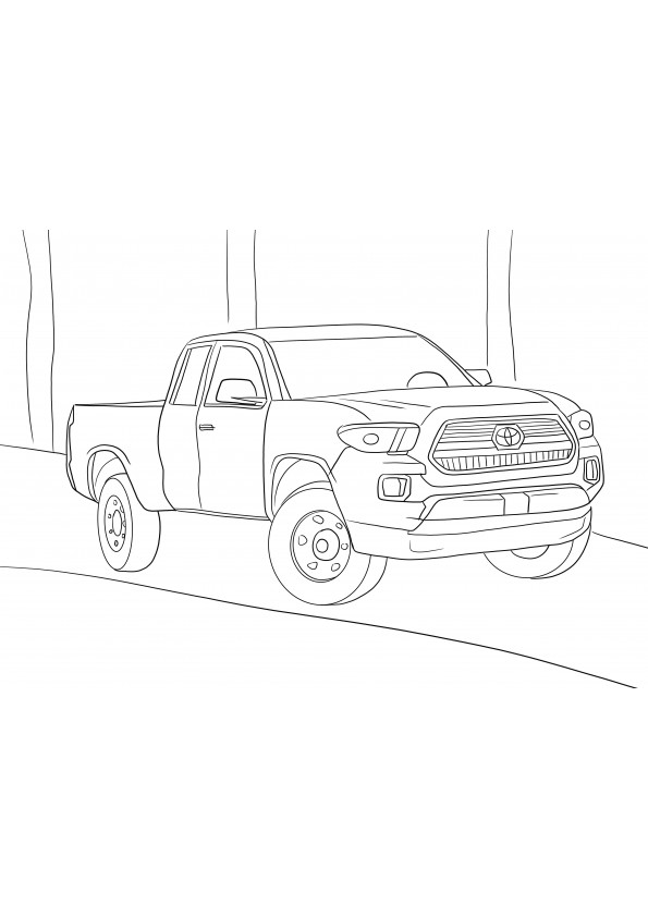 Free Toyota Tacoma coloring and printing image for fast car lovers