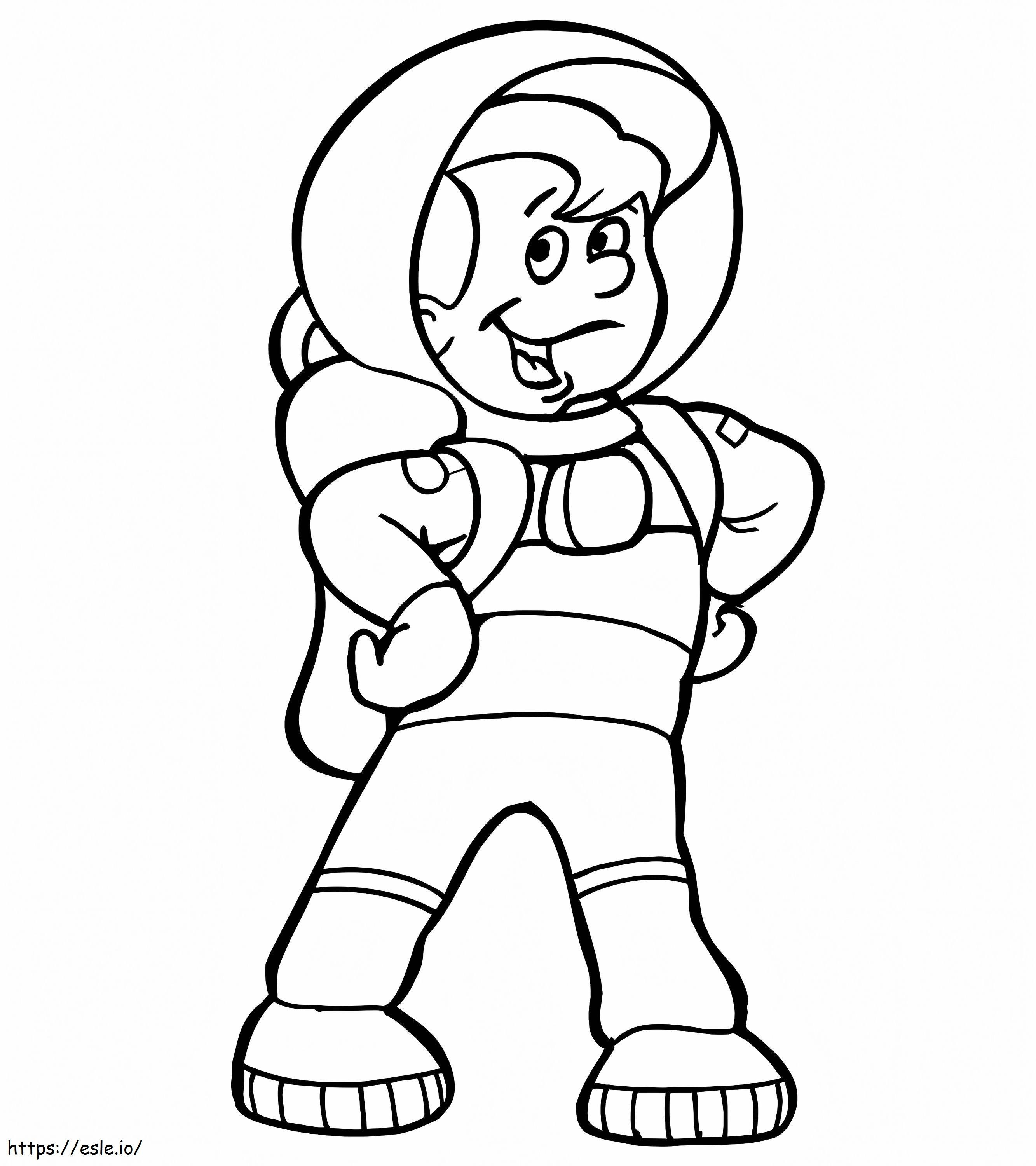 Funny Astronaut Boy coloring page