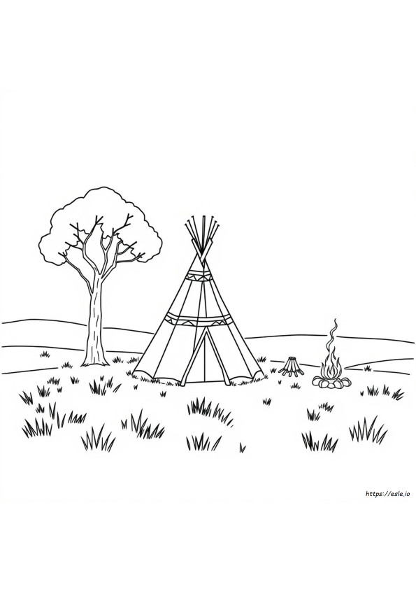 Tepee Coloring Page