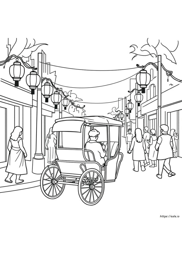 Rickshaw Coloring Pages