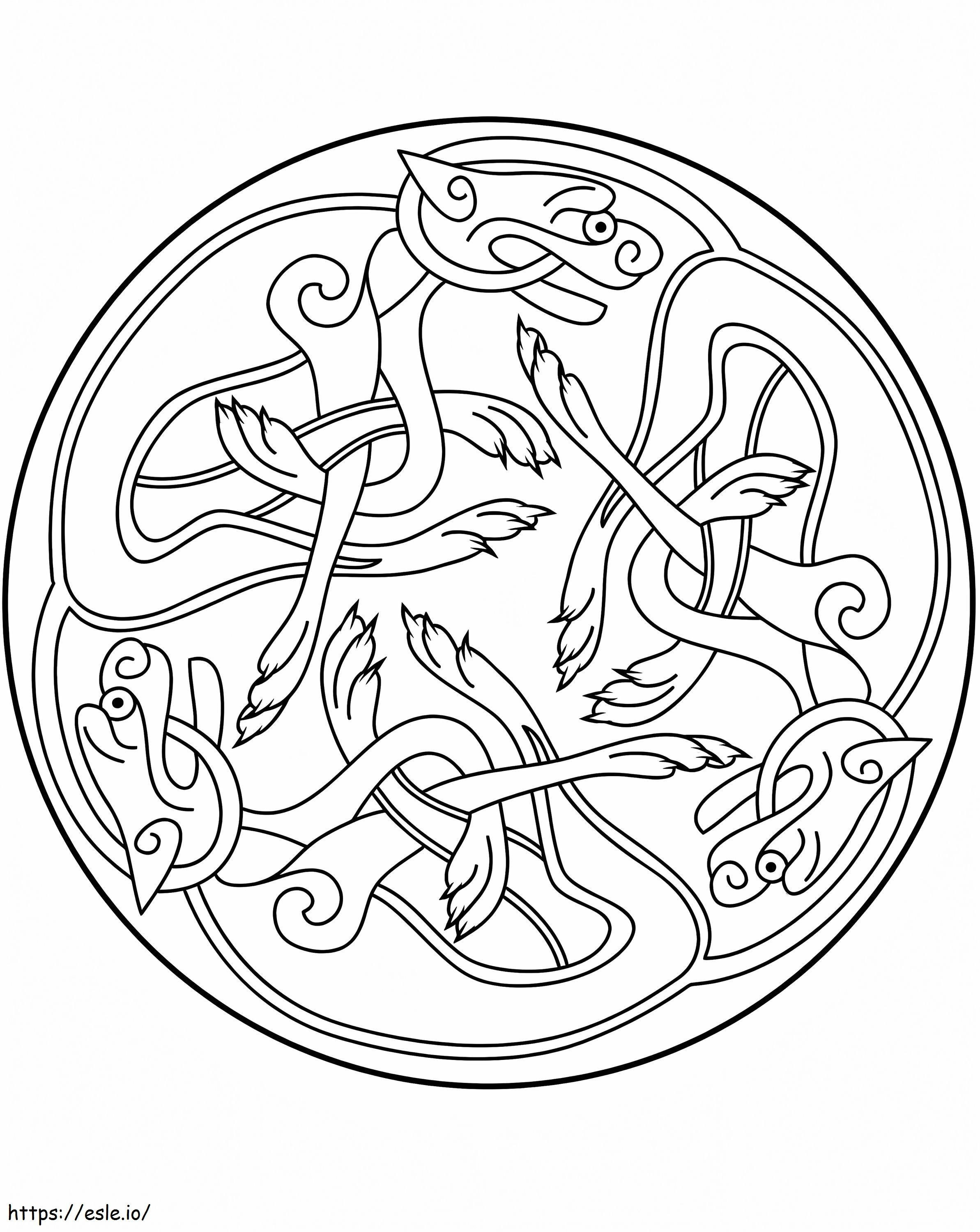 Diseño de ornamento celta para colorear