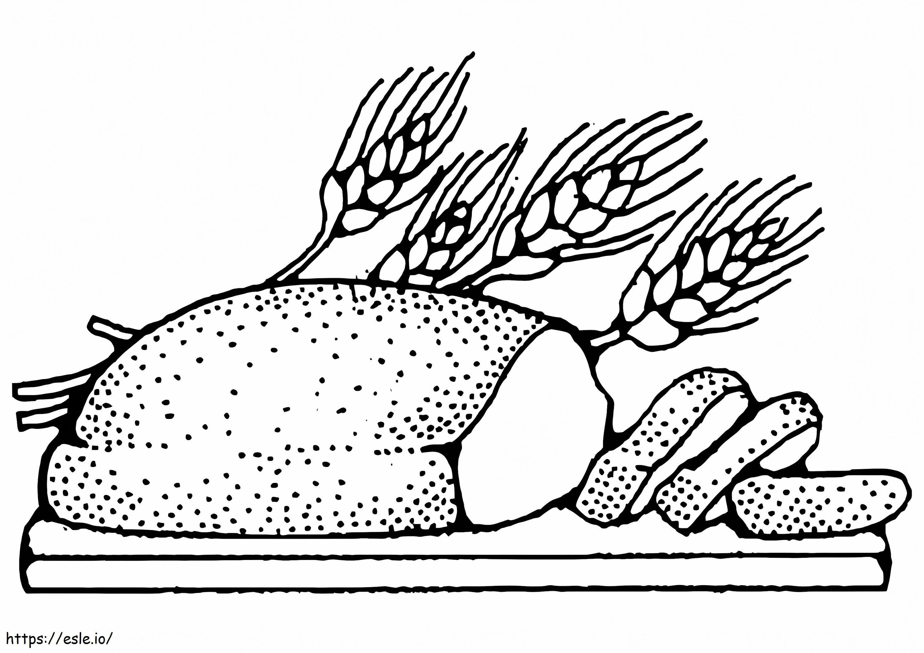 Wheat Grain Bread coloring page