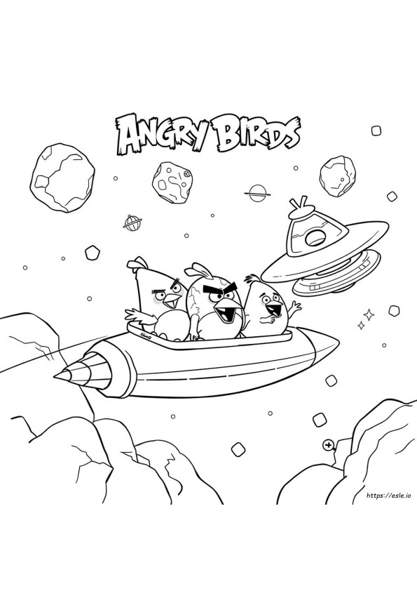 Angry Birds Espacio Para Colorear