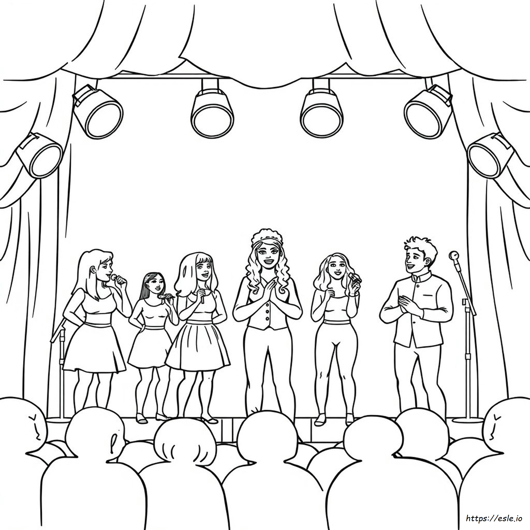Glee Colouring Pages