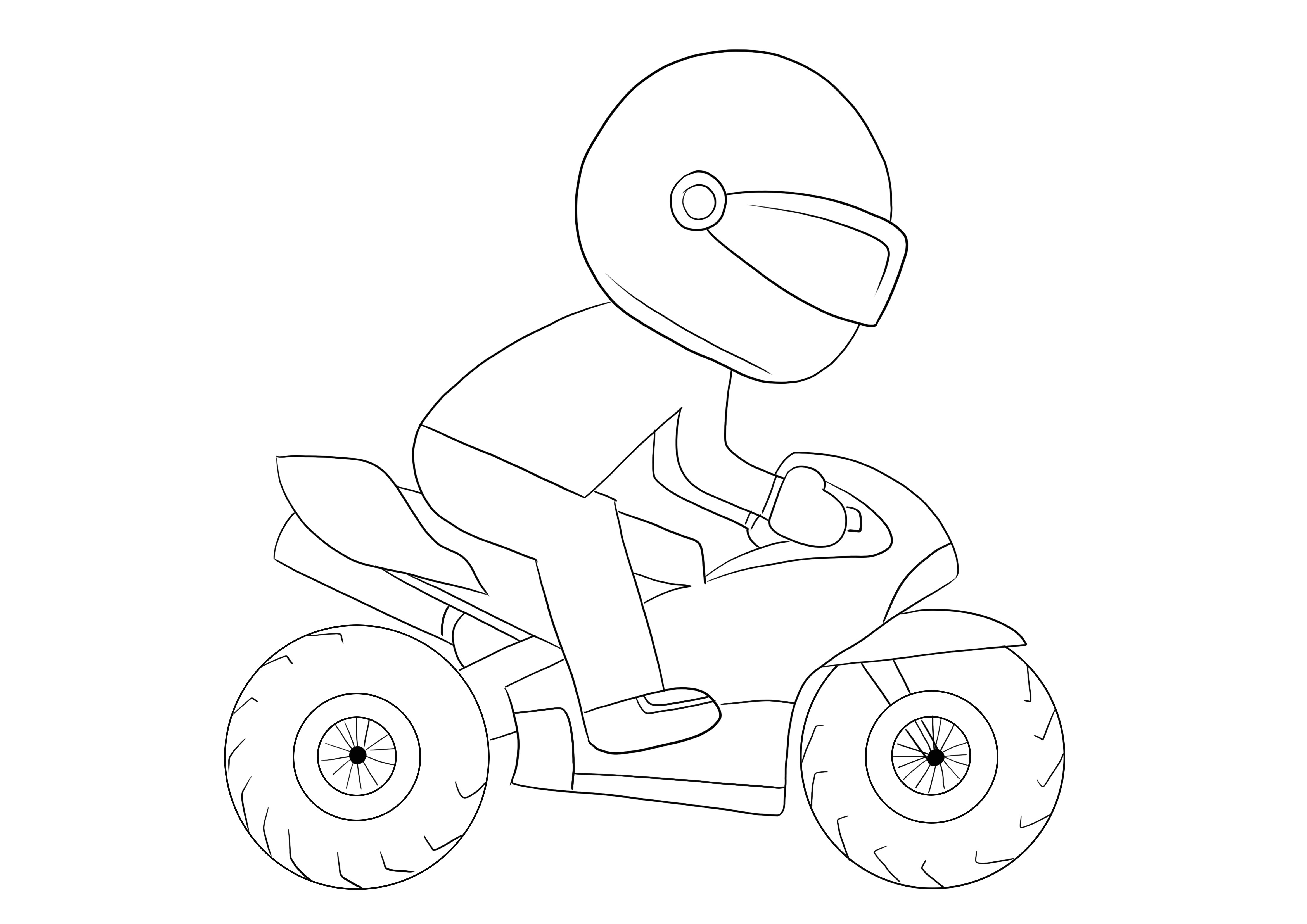 Moto et son motard à imprimer gratuitement pour colorier ou enregistrer pour une feuille ultérieure