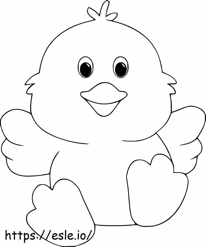 Sitting Chick coloring page