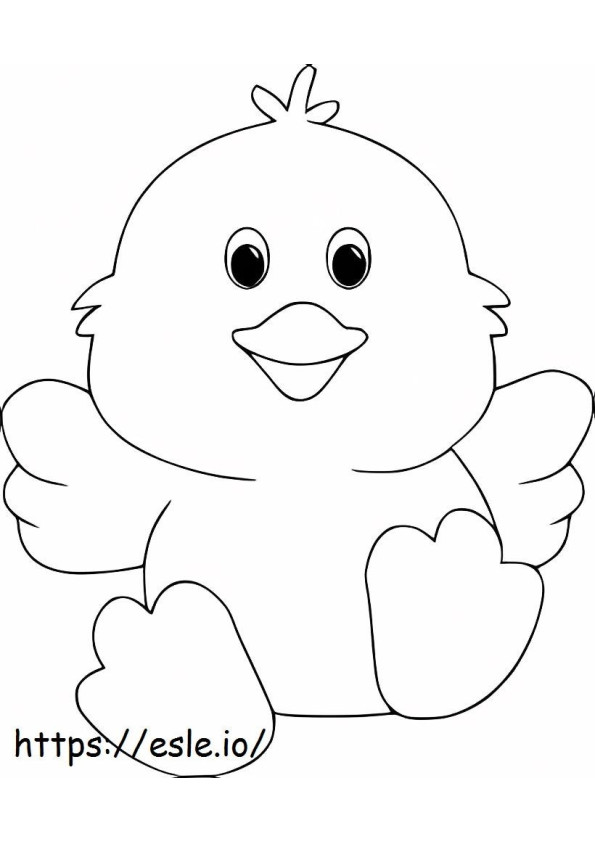 Sitting Chick coloring page