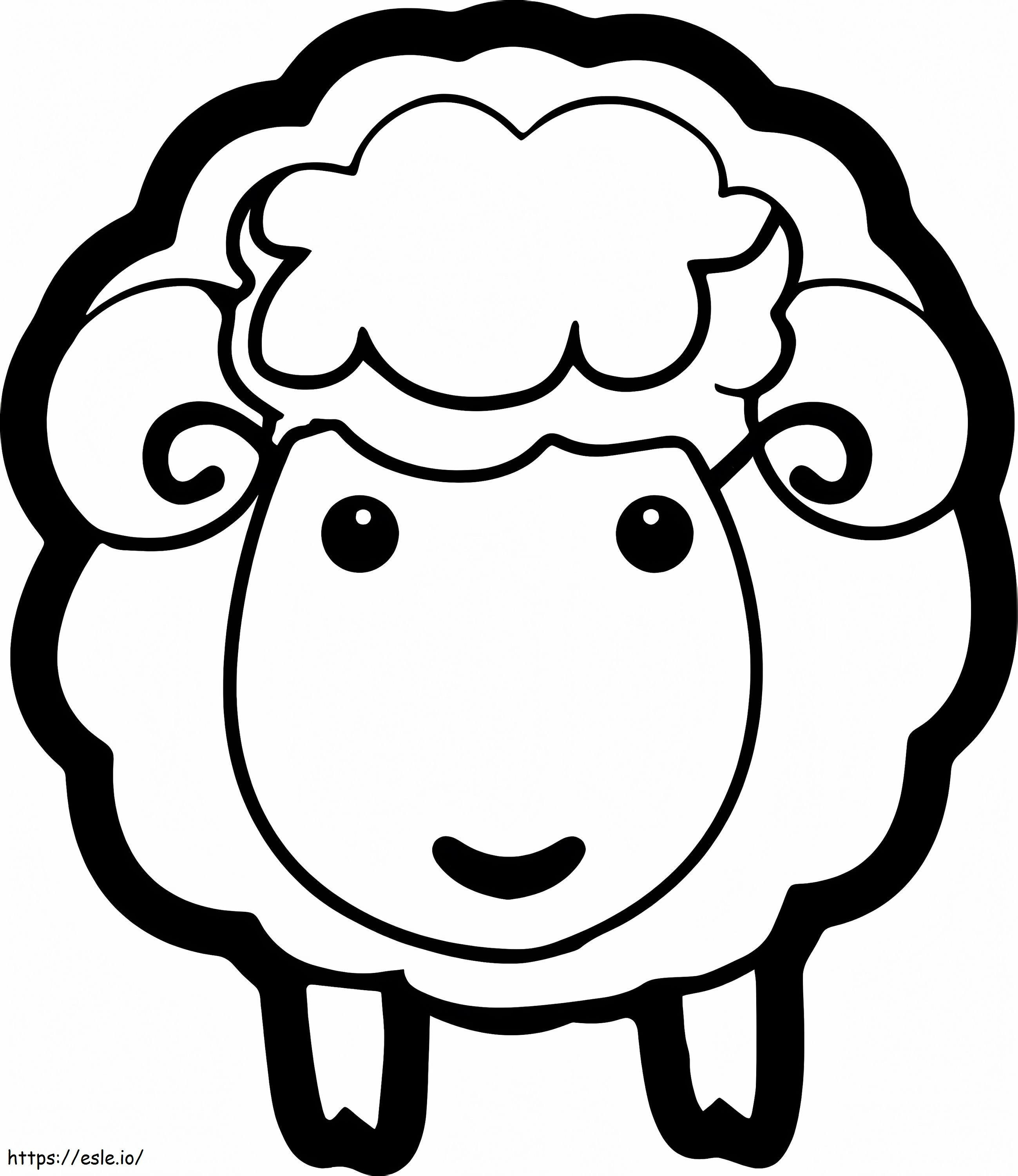 羊の肖像画 ぬりえ - 塗り絵