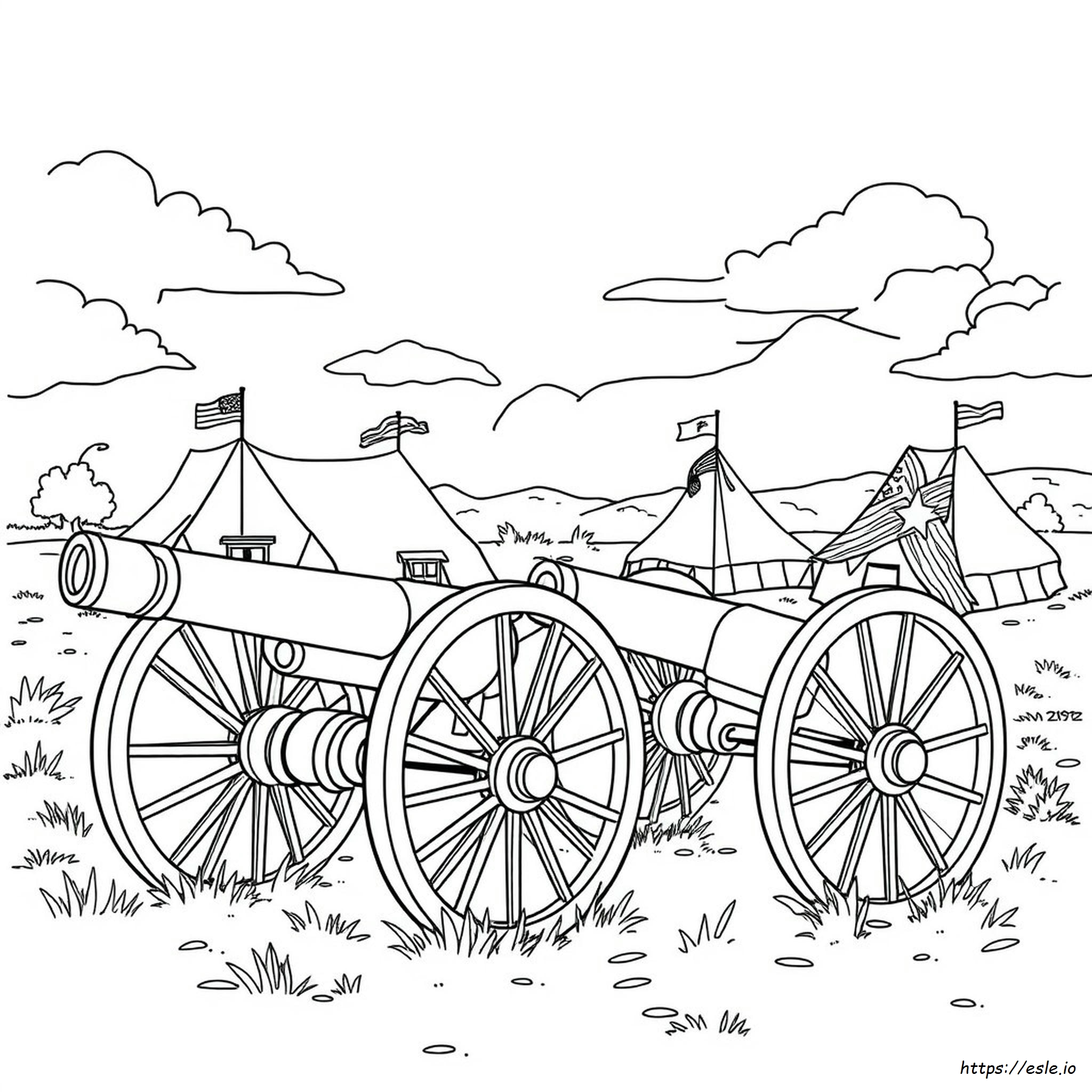 Civil War Cannon Coloring Page