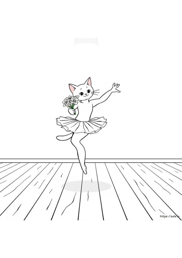 Ballerina Katze Ausmalbilder