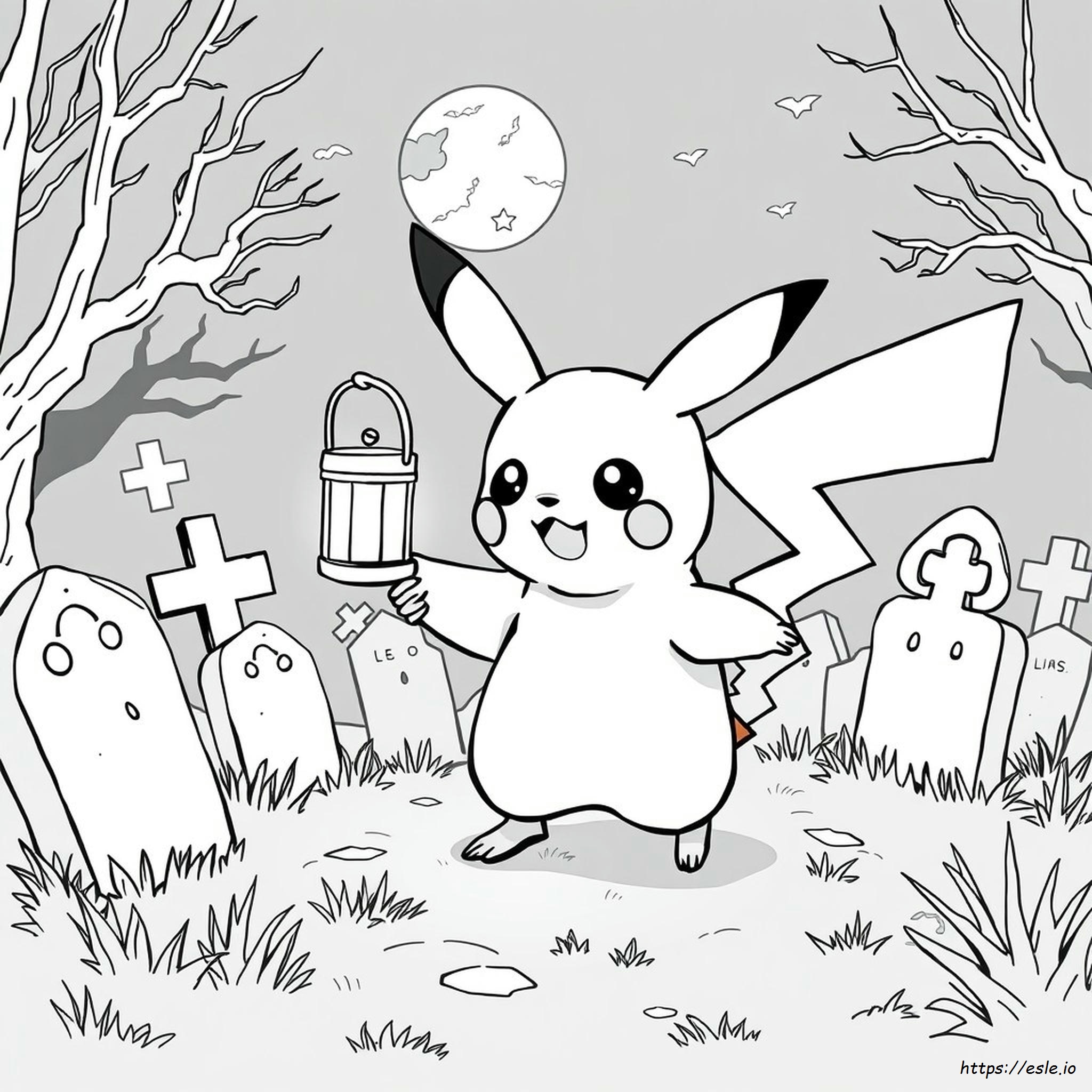 Zombie Pikachu Coloring Page
