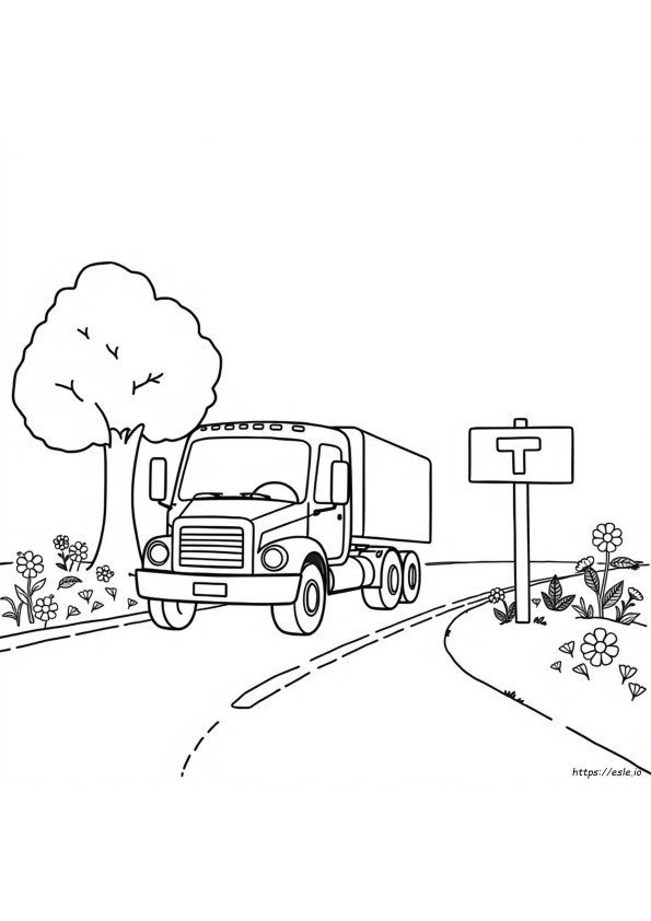 T Is For Truck Coloring Page