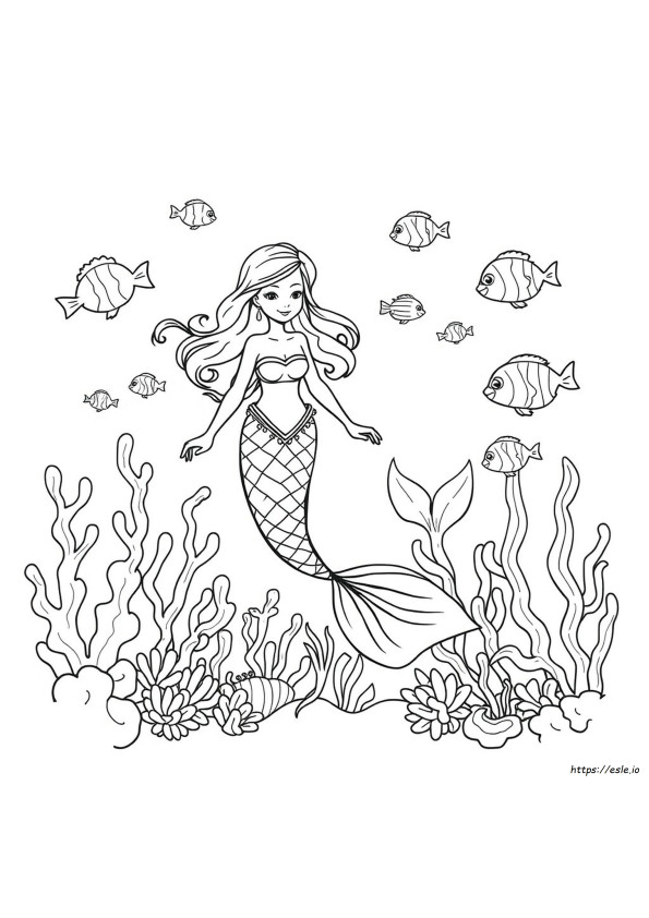 Mermaid Coloring Page To Print