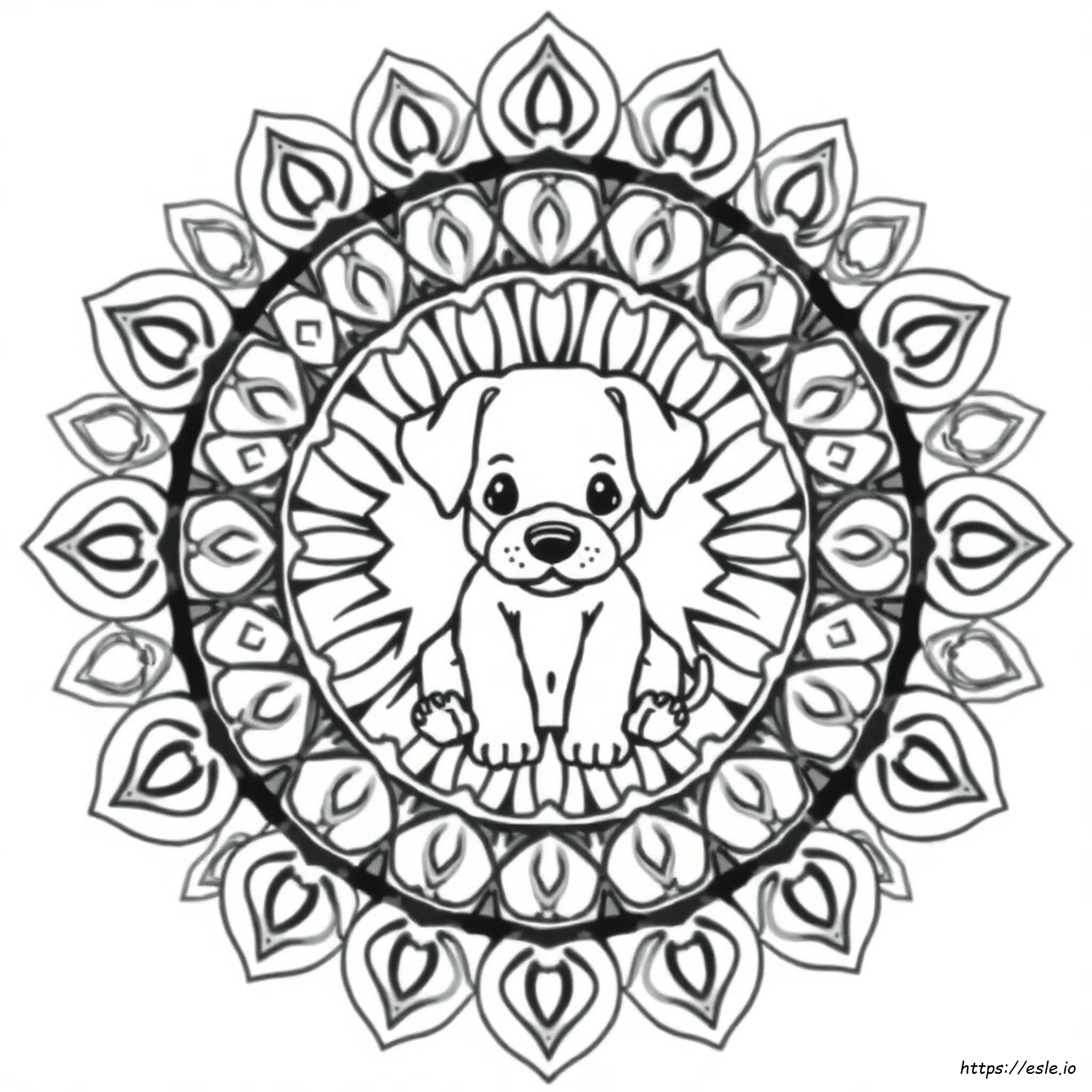 Anak Anjing Mandala Gambar Mewarnai