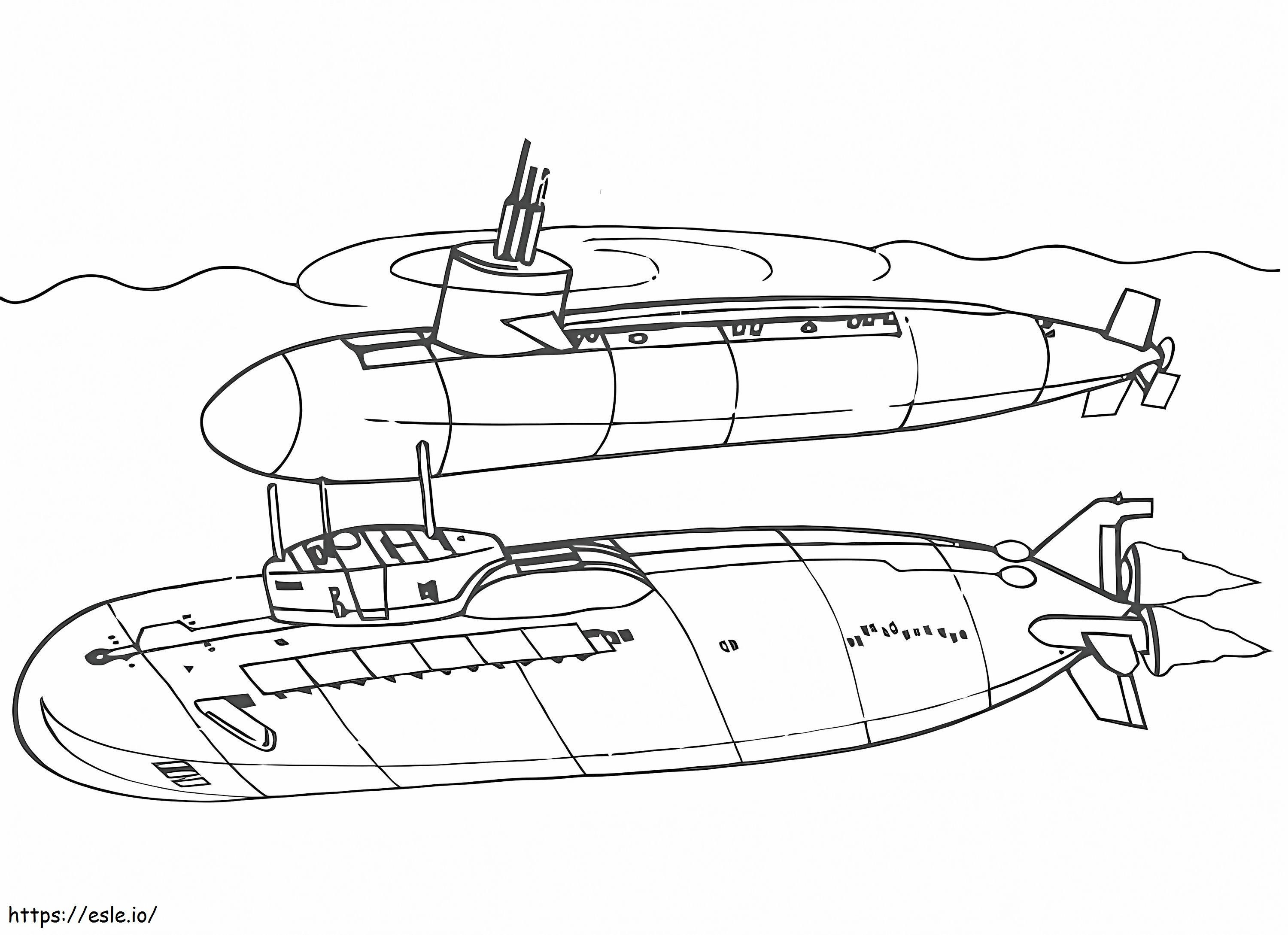 Sukellusvene 12 värityskuva