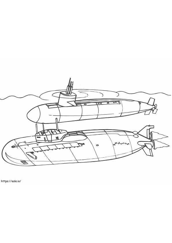 Submarine 12 coloring page