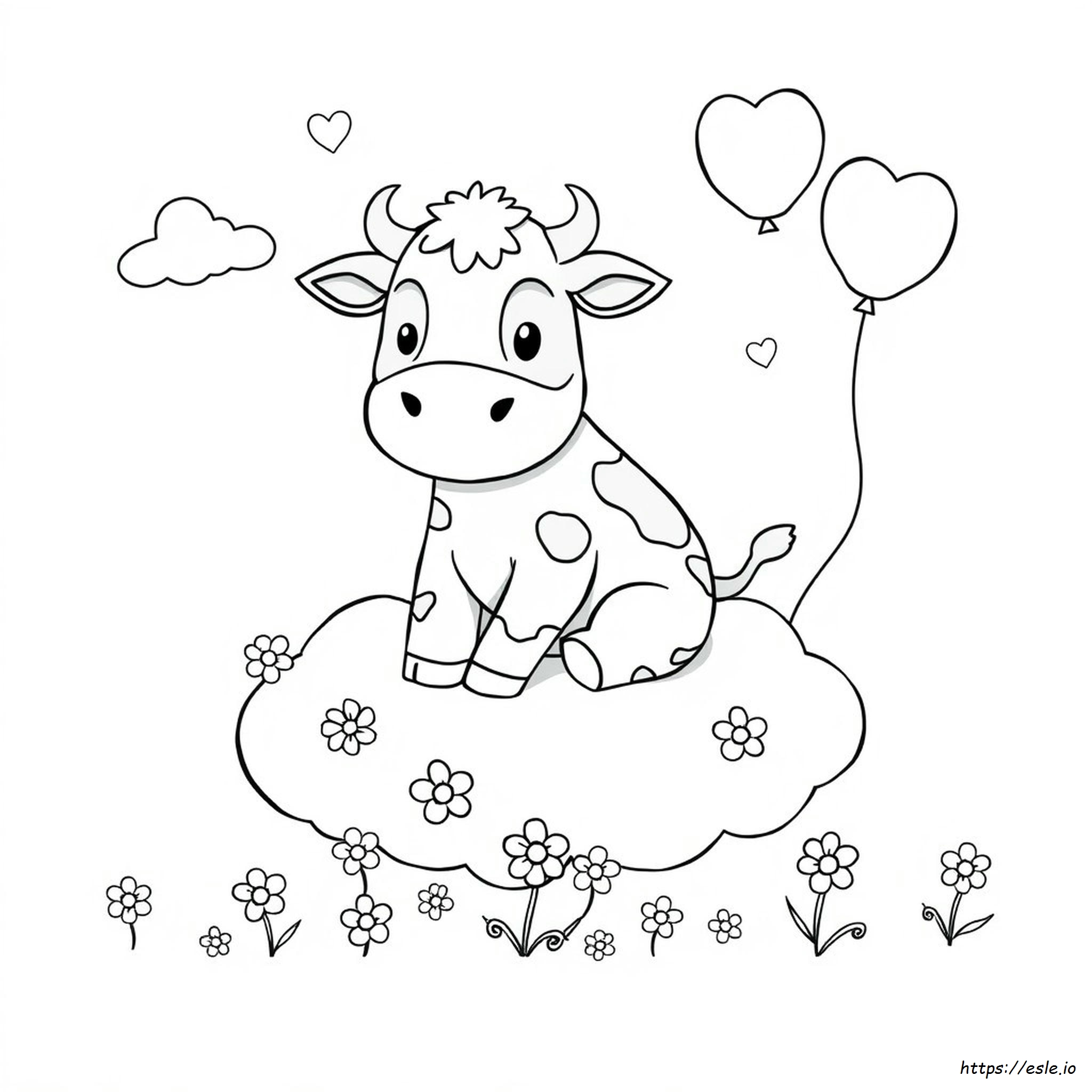 Kawaii Cow Coloring Pages
