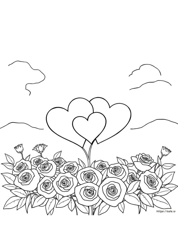 Valentines Day Coloring Template