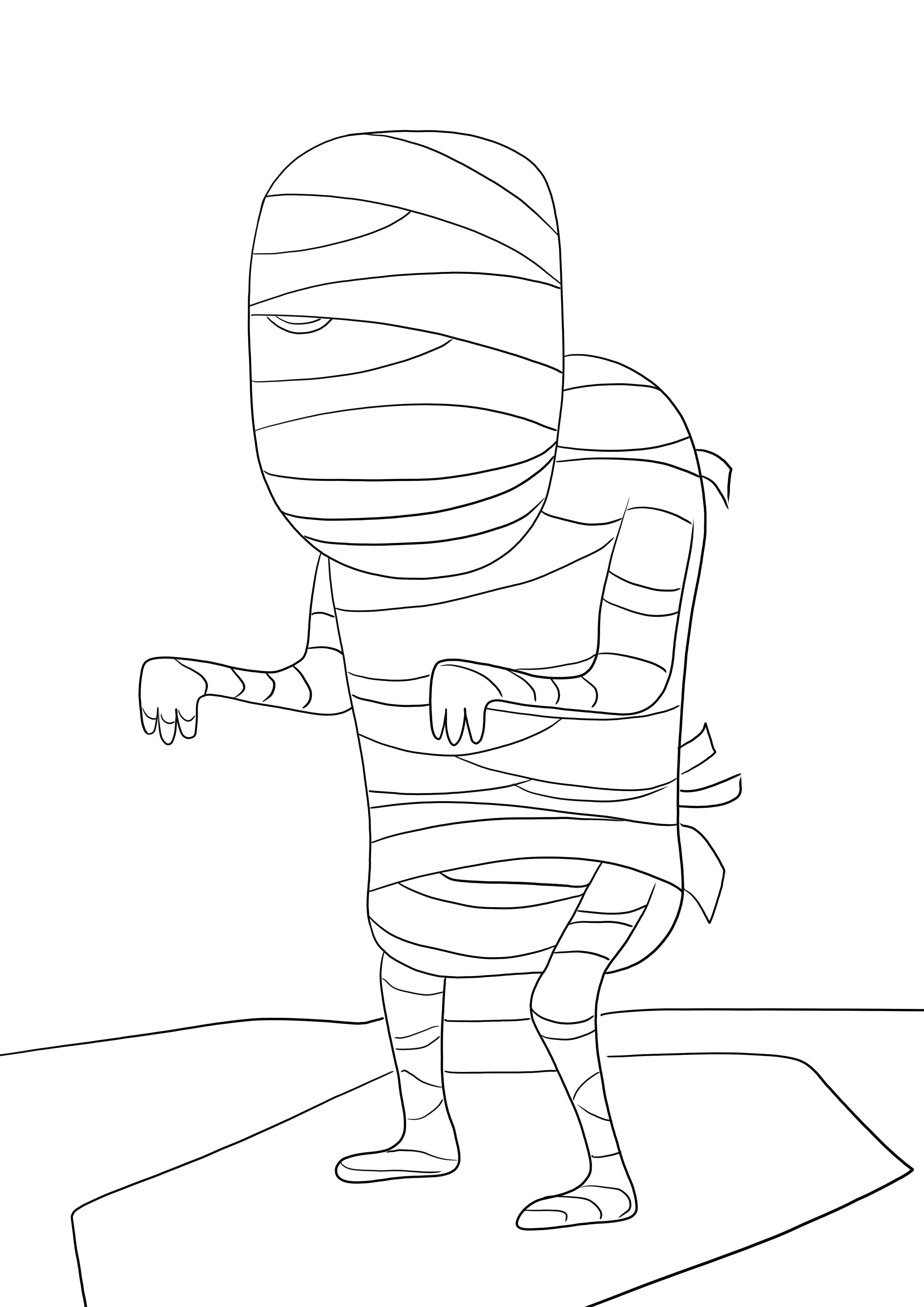 Mummy walking dead ingyenes színező kép nyomtatása vagy letöltése