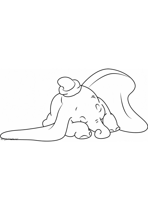 Dumbo Sleeping A4 coloring page