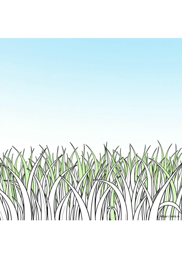 Green Grass Coloring Page
