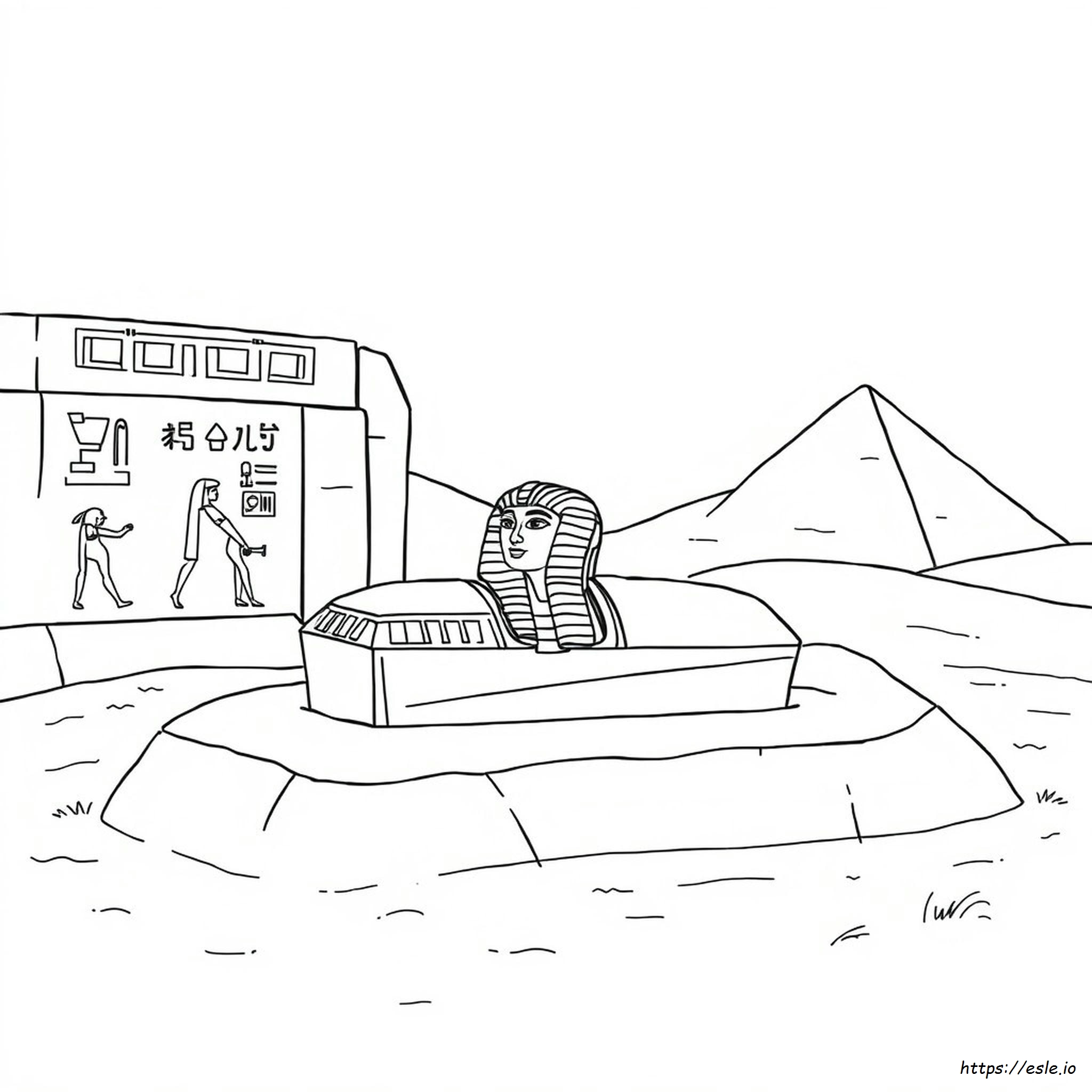 Egyptian Sarcophagus Coloring Page