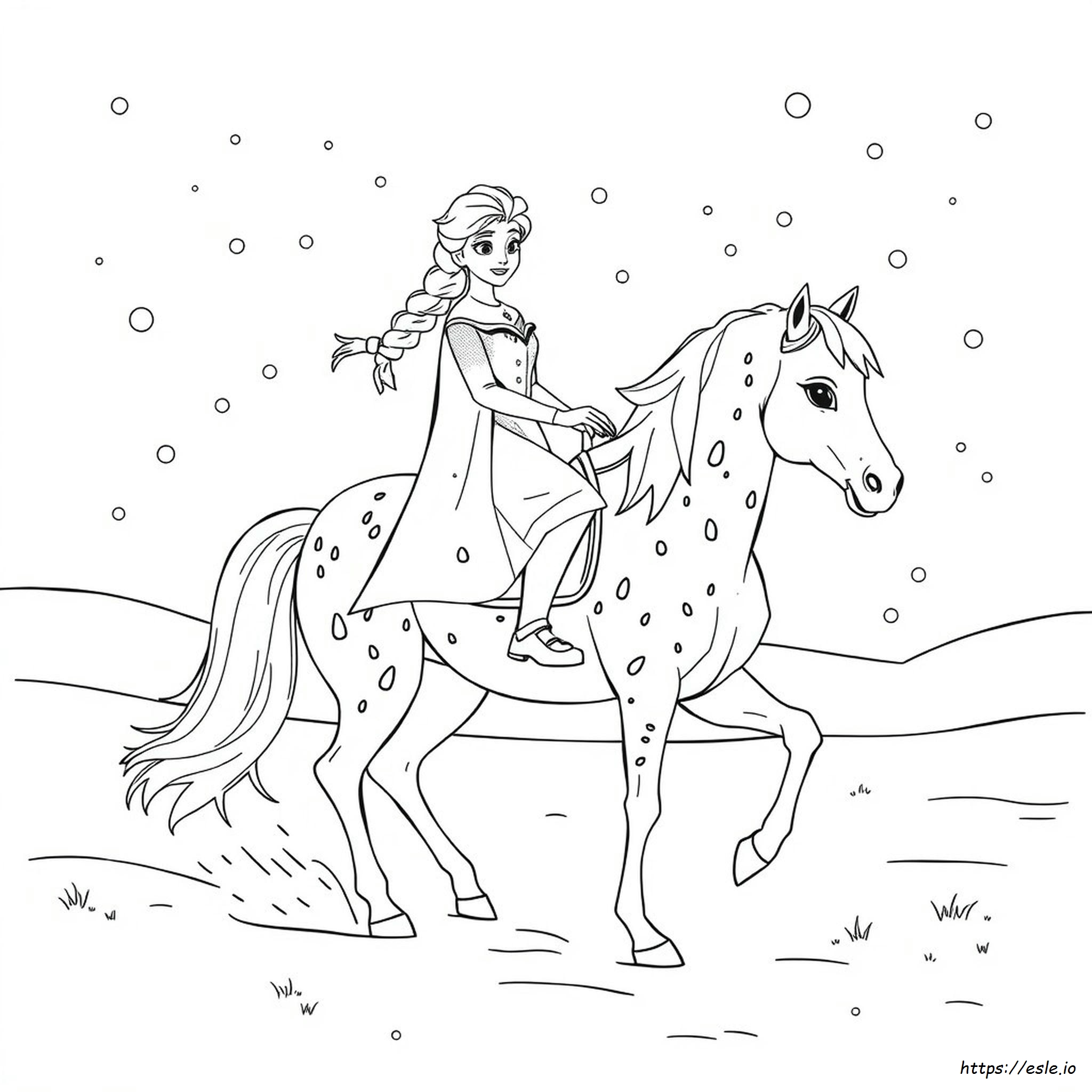 Elsa Horse Coloring