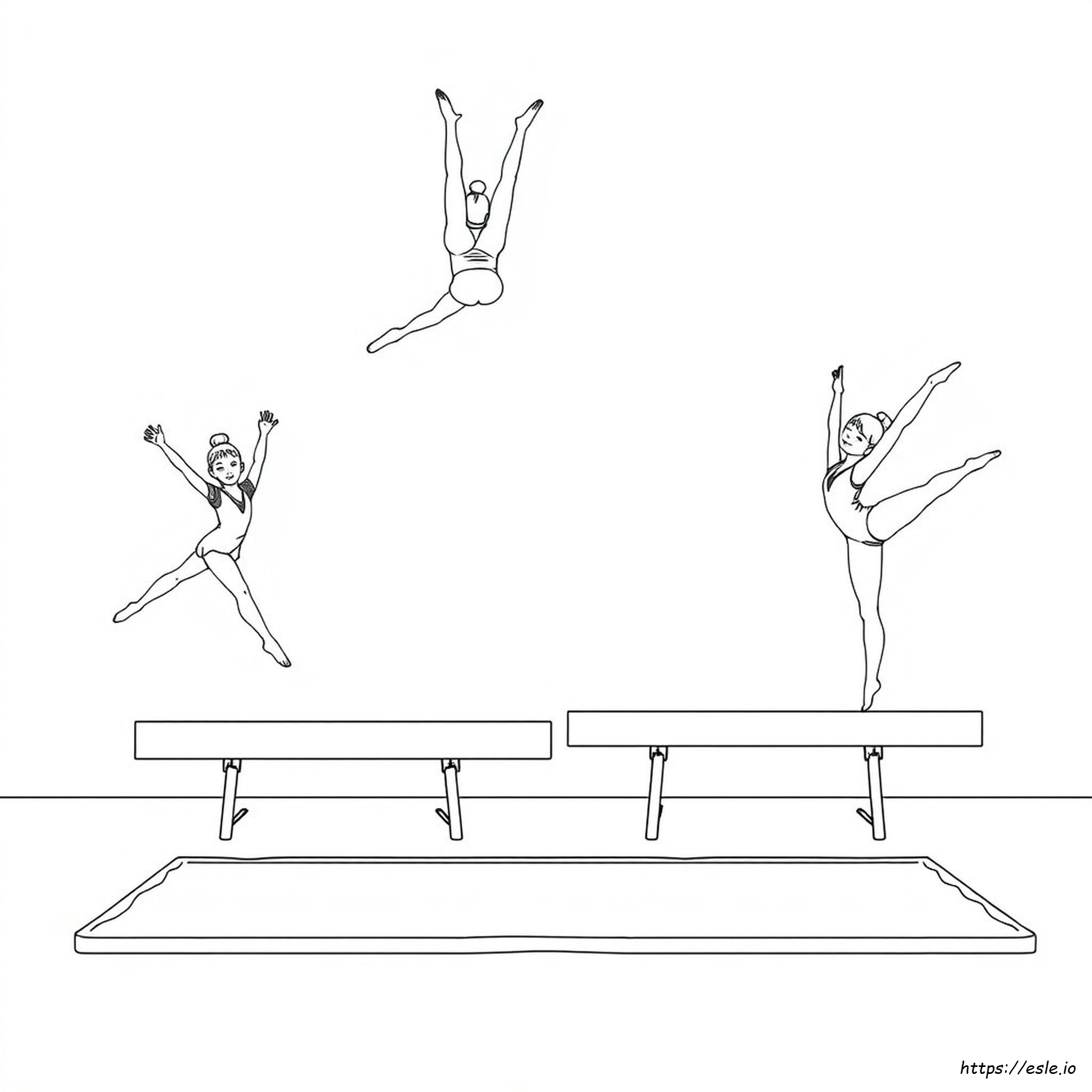 Realistic Gymnastics Coloring Pages