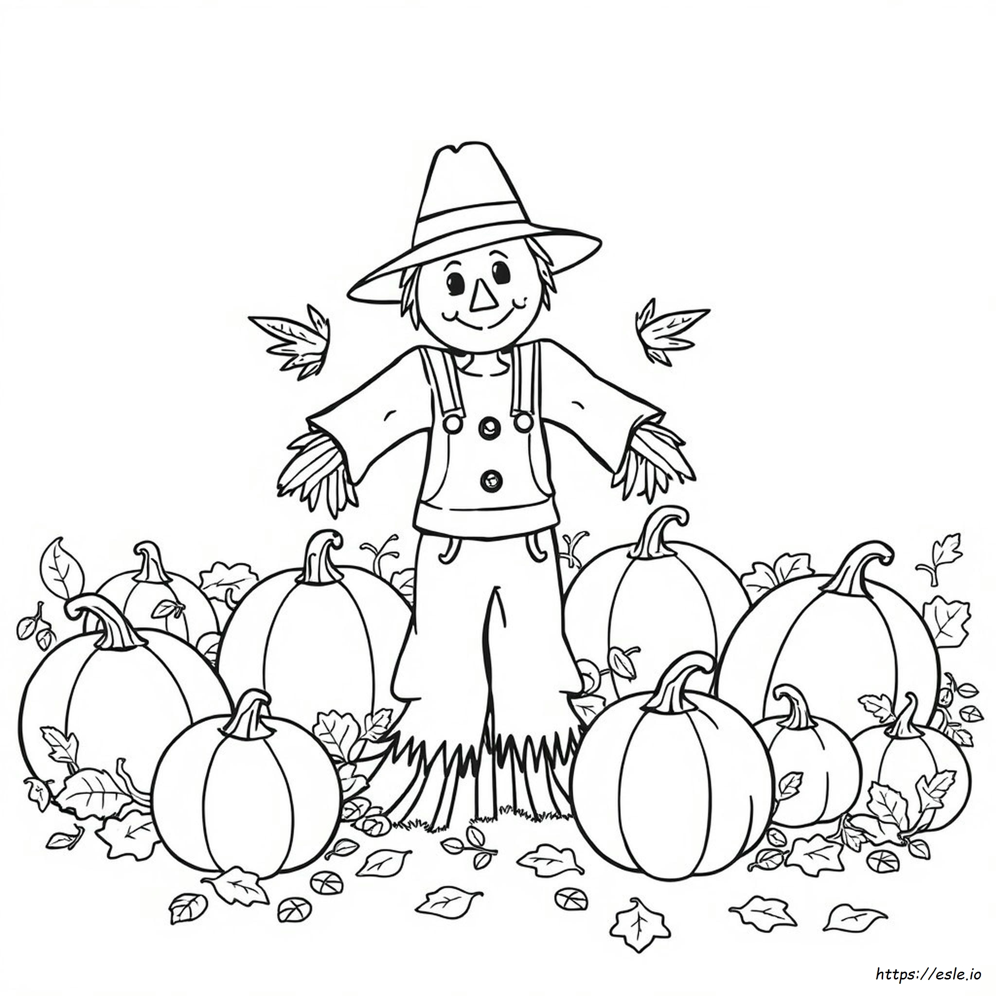 Coloriage Épouvantail D'automne
