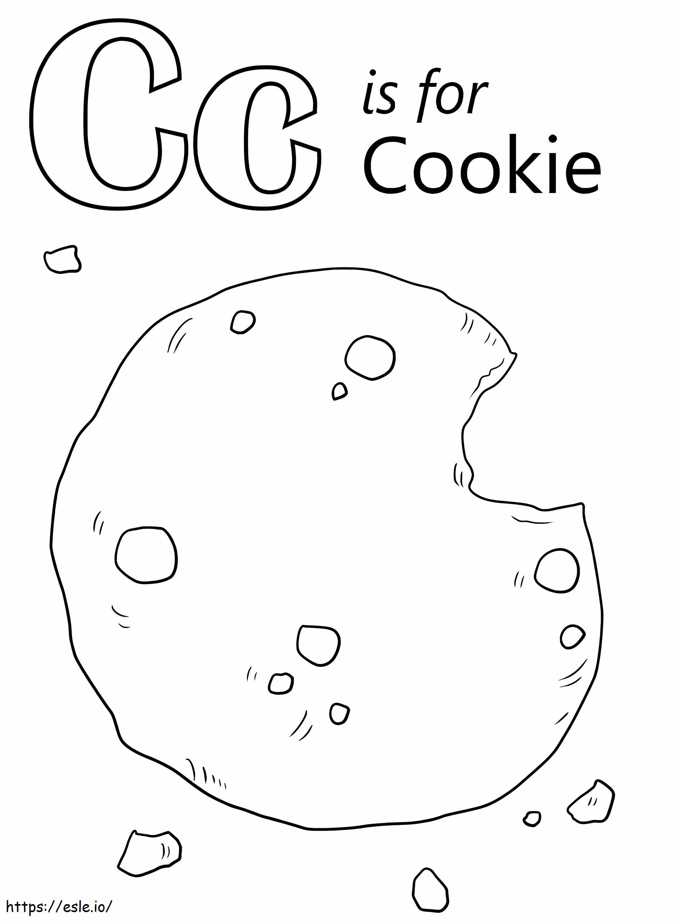 Cookie Letra C para colorir