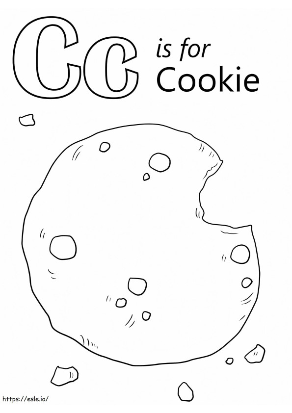 Cookie Letra C para colorir