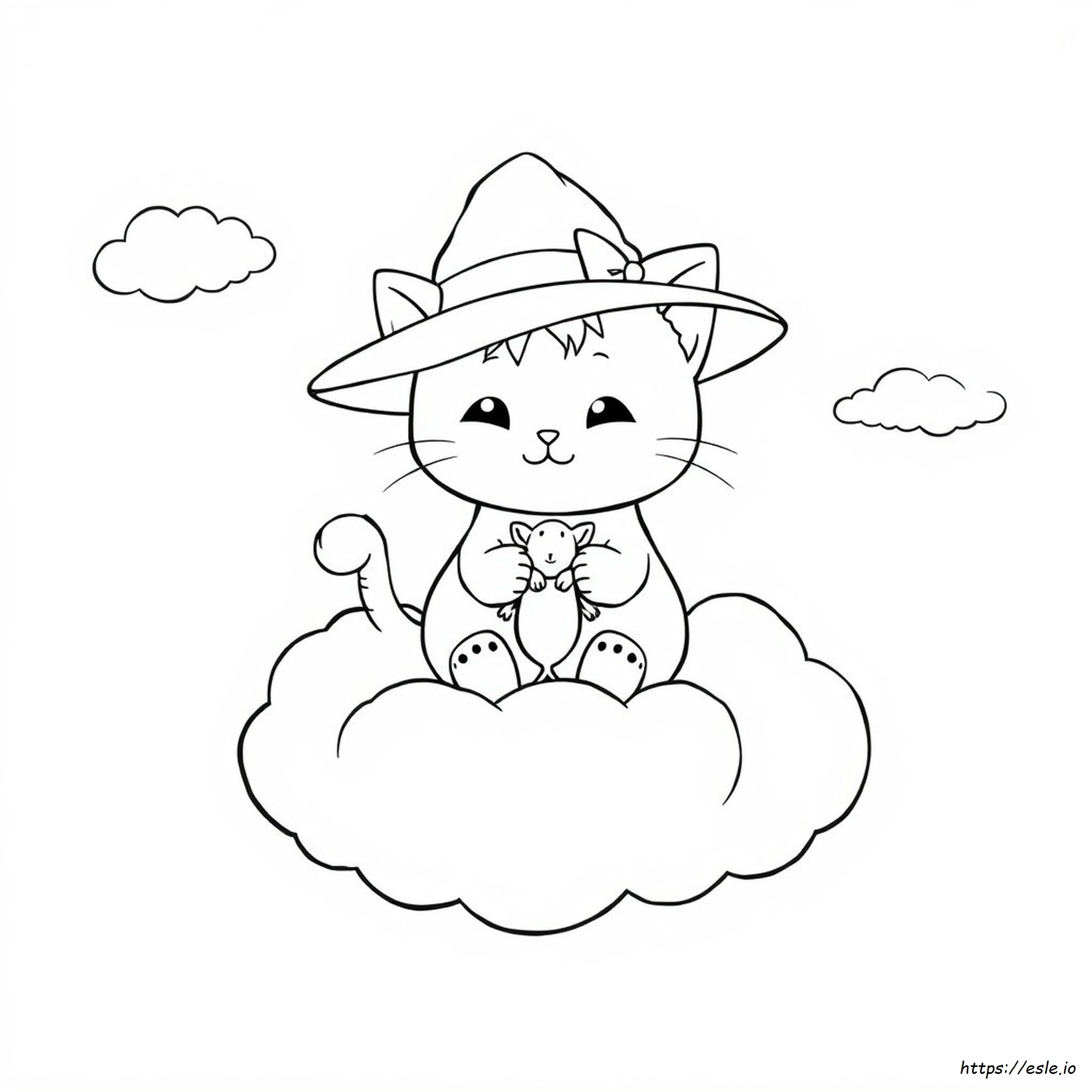 Cute Anime Cat Coloring Pages
