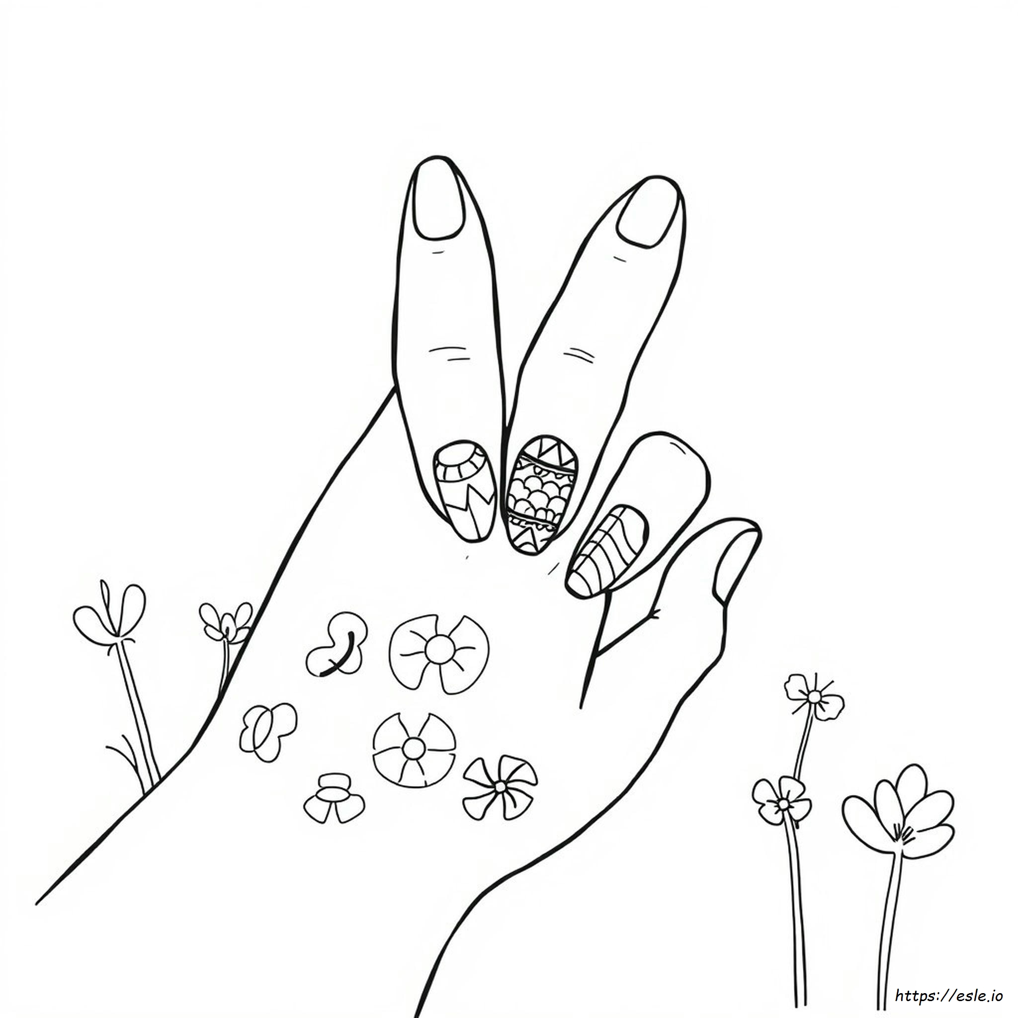 Nail Art Colouring Pages