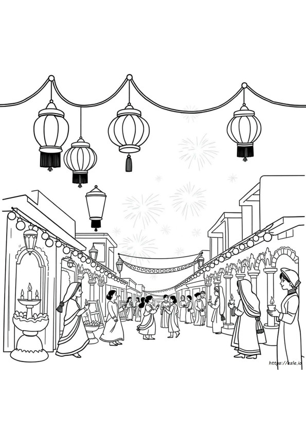 Diwali Gambar Mewarnai Pdf Dapat Dicetak