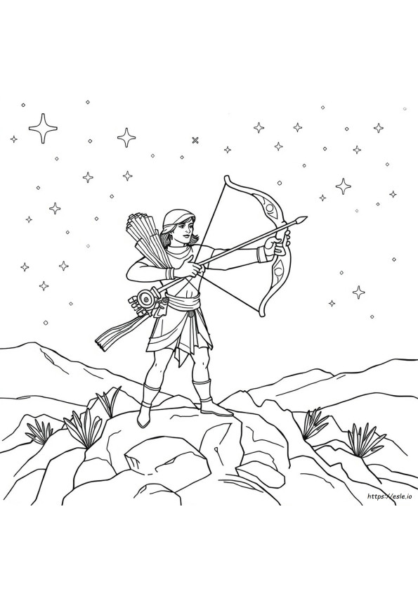 Sagittarius Zodiac Halaman Mewarnai