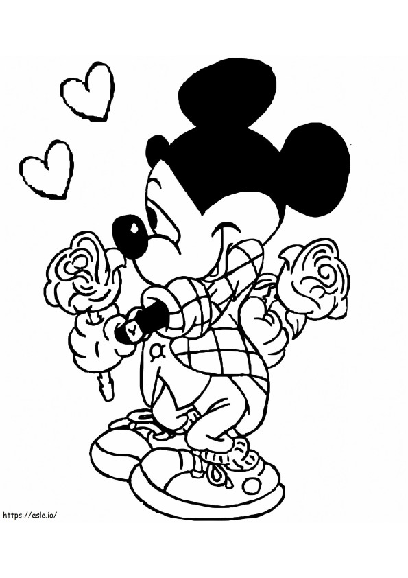 Mickey Disney Valentine coloring page